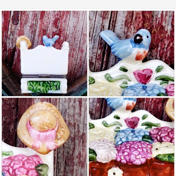 Vintage Ceramic Garden Themed Miniature Bench Box - Picture 3 of 8
